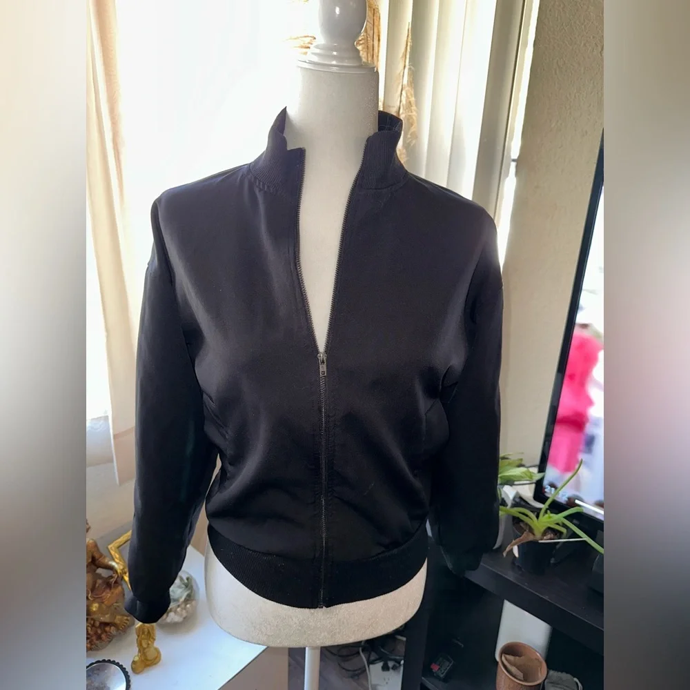 Black Jacket with Red Green Orange White stripes size S - Picture 8 of 15